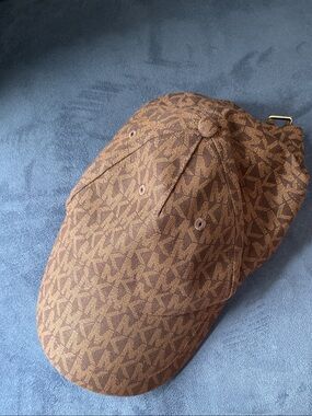 Michael Kors Dark Brown Monogram Baseball Cap